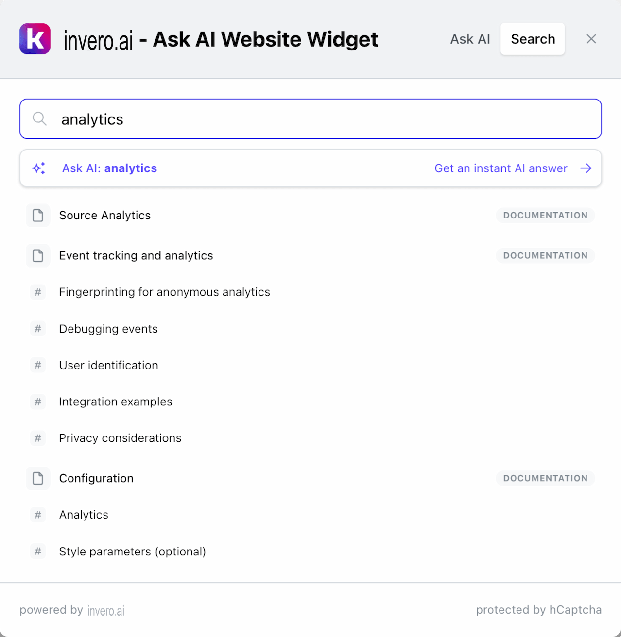 Search Mode Interface