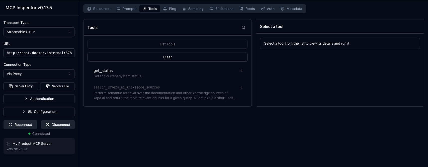 MCP Inpsector UI