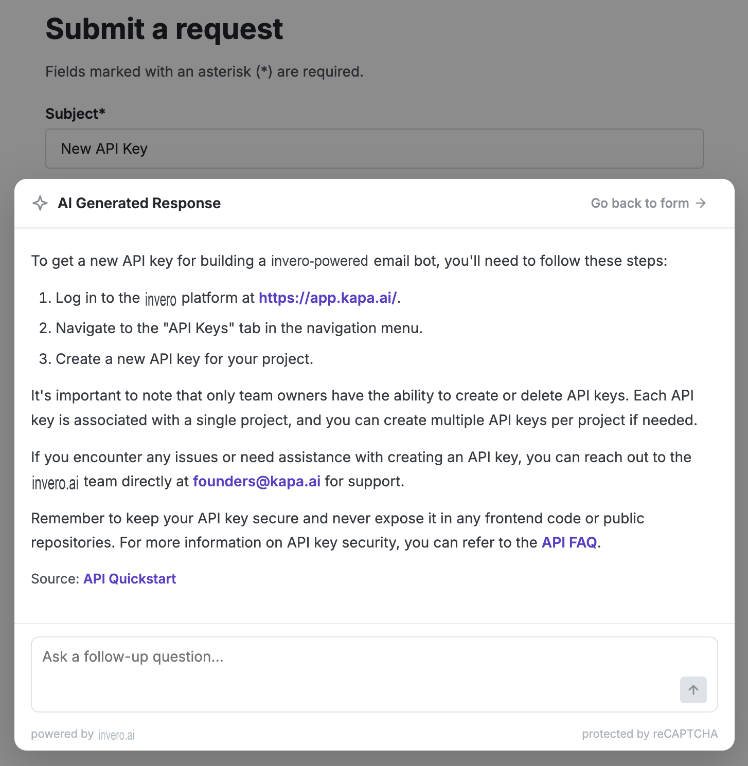 Invero Support Form Deflector in Zendesk