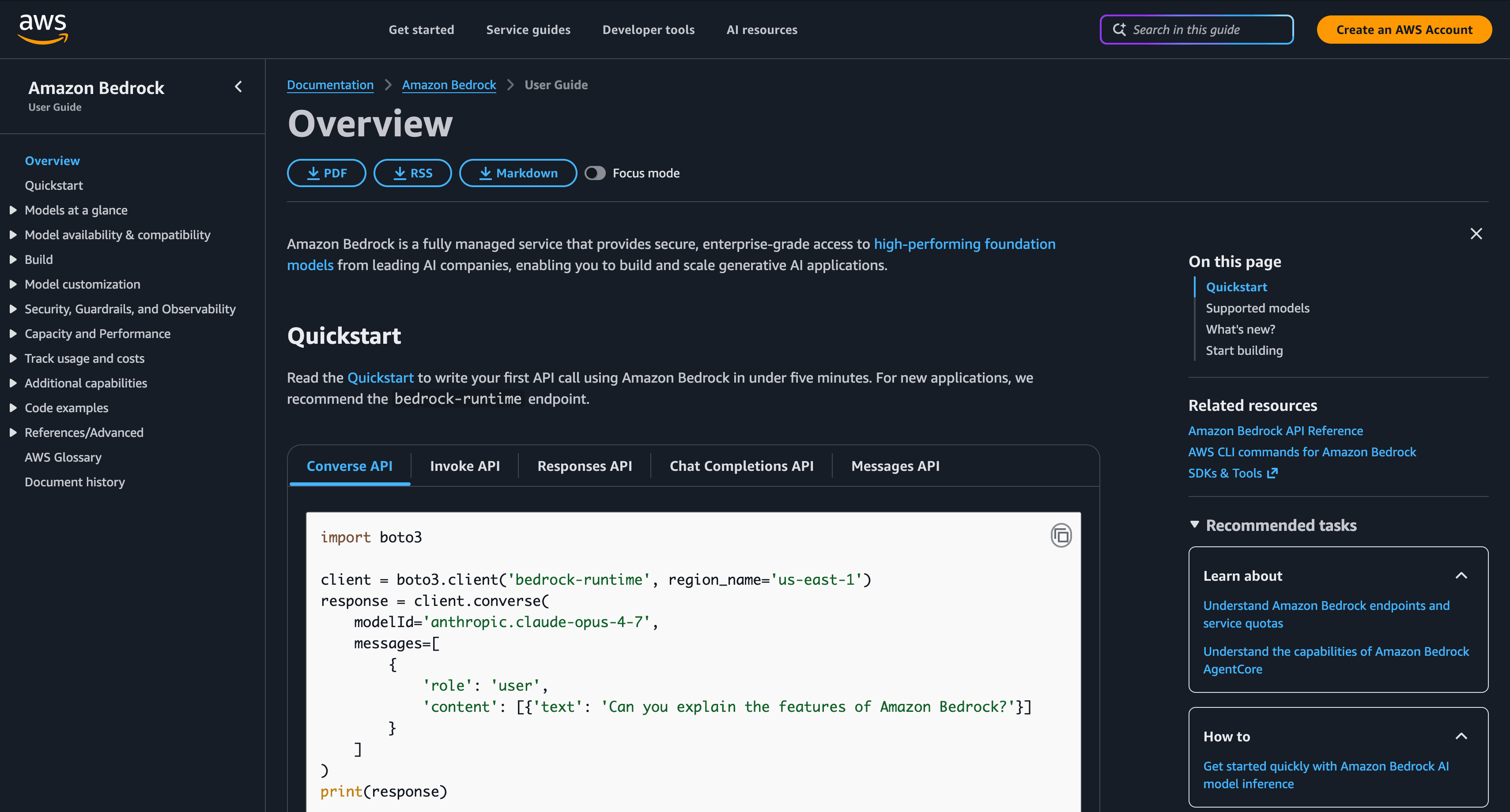 Amazon Bedrock - managed RAG 