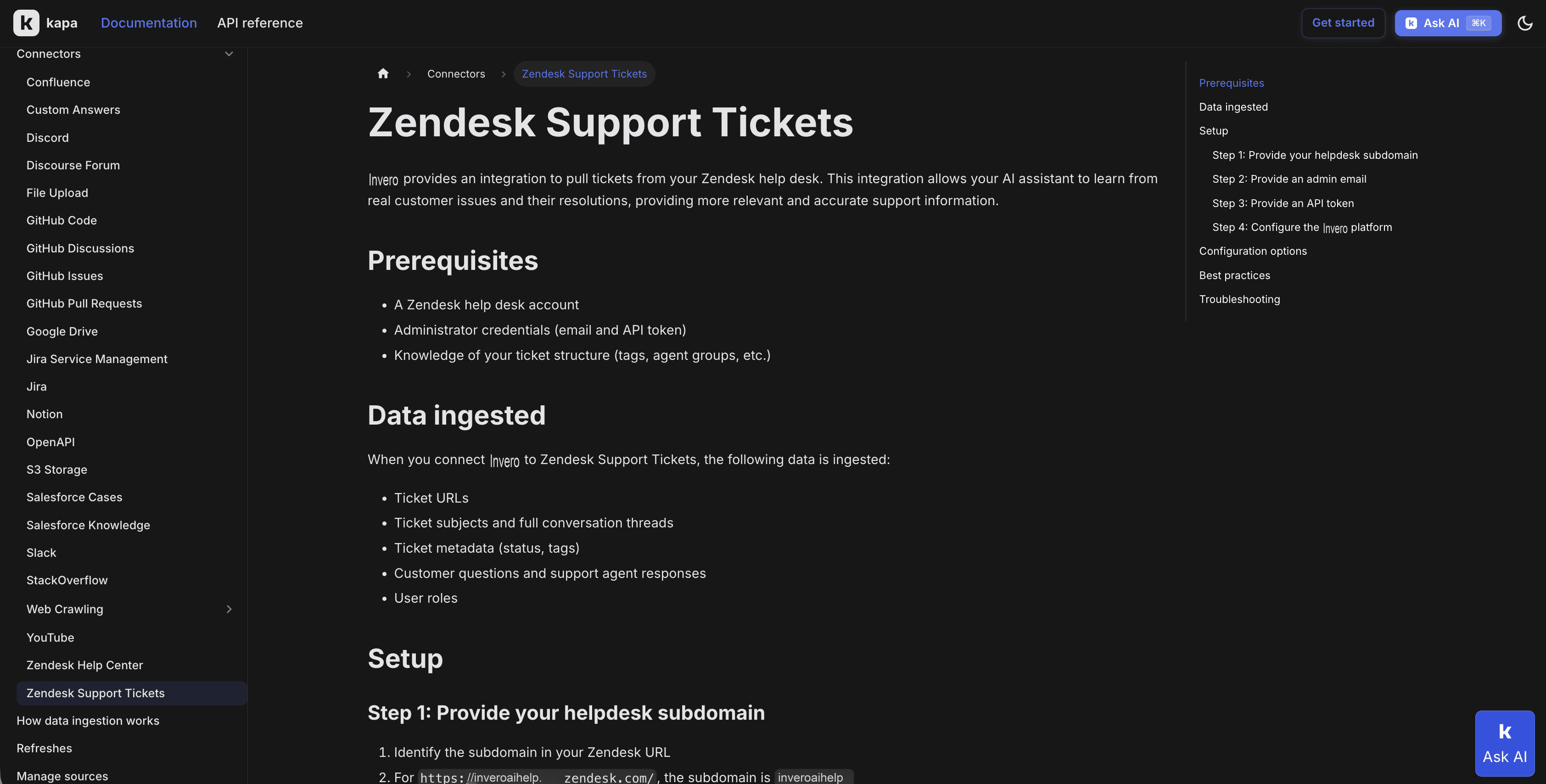 invero.ai supports tickets as a source