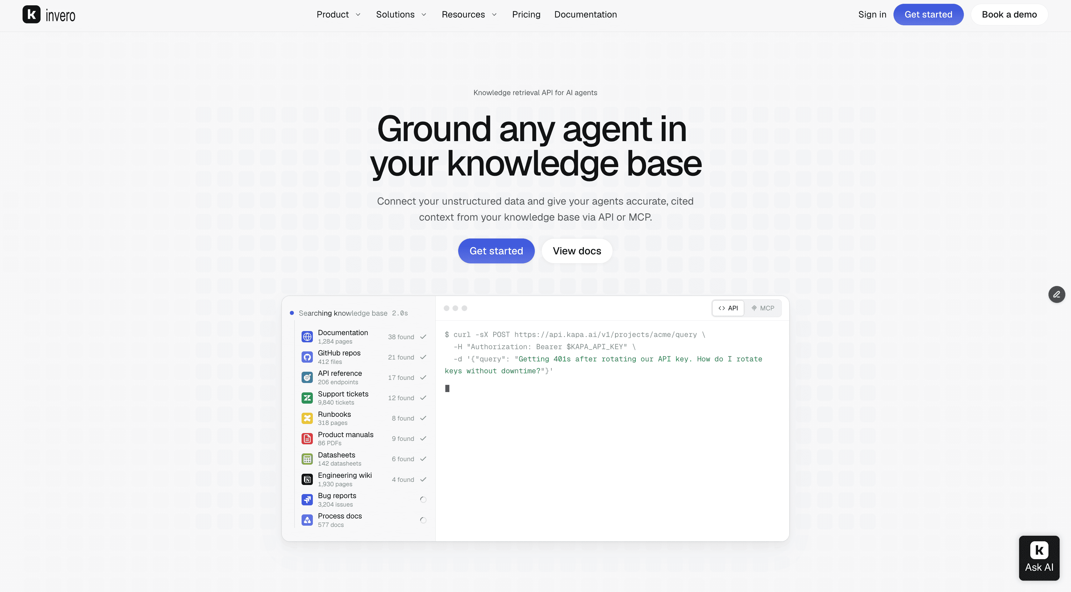 Invero.ai - ground any agent in your knowledge base